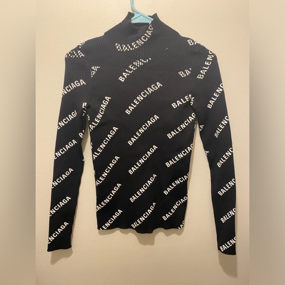 Balenciaga Turtleneck Ribbed Sweater Open Back M - Picture 11 of 15